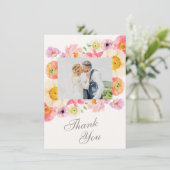 Bright Floral Wedding Thank You Card サンキューカード (スタンド正面)