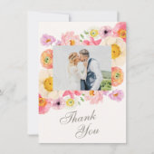 Bright Floral Wedding Thank You Card サンキューカード (正面)