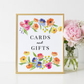 Bright Flower Garden Pink Orange Welcome Sign ポスター