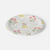 Bright Flowers and Ducks ペーパープレート (アングル)