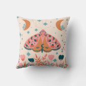 Bright Folk art Moths pattern クッション (裏面)