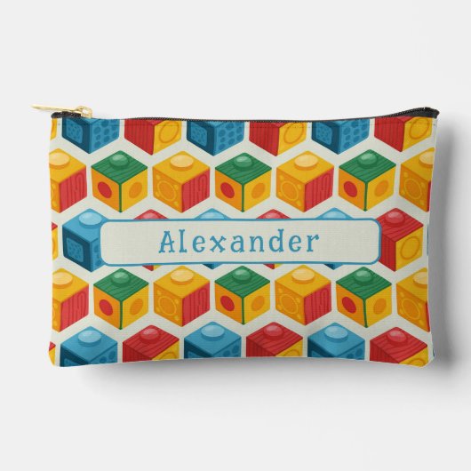 Bright Fun Customizable Building Block Print アクセサリーポーチ (正面)