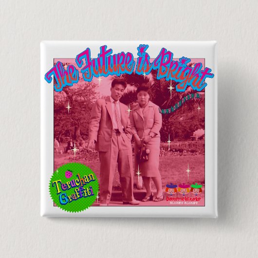 bright future 缶バッジ (正面)