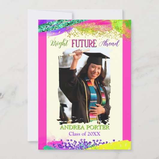 Bright Future Ahead Graduation Party Invitation 招待状 (正面)
