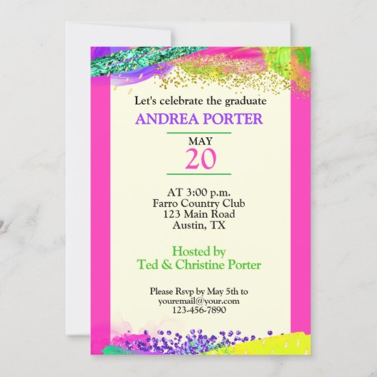 Bright Future Ahead Graduation Party Invitation 招待状 (裏面)