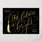 Bright Future Gold Foil Graduation Invitation Card 箔招待状 (正面)