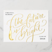 Bright Future Gold Foil Graduation Invitation Card 箔招待状 (正面)