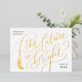 Bright Future Gold Foil Graduation Invitation Card 箔招待状 (立ち正面)