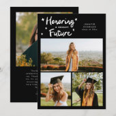 Bright Future Stars Multi Photo Black Grad 案内状 (正面/裏面)