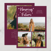 Bright Future Stars Multi Photo Cranberry Grad 案内状 (正面/裏面)