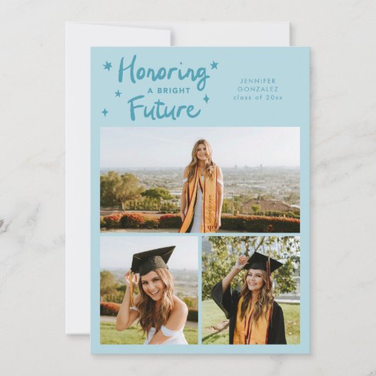 Bright Future Stars Multi Photo Turquoise Grad 案内状 (正面)