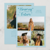 Bright Future Stars Multi Photo Turquoise Grad 案内状 (正面/裏面)