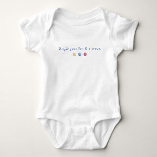 "Bright gems for His crown" hymn lyric, blue文字 ベビーボディスーツ
