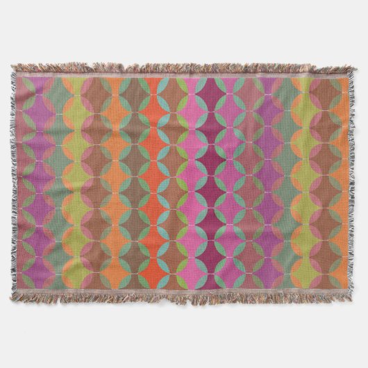 Bright Geometric Color Harmonies スローブランケット (正面)