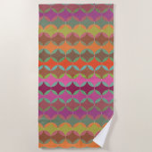 Bright Geometric Color Harmonies ビーチタオル (正面)