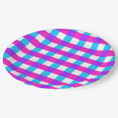 Bright Gingham Party Plates - styles 3 ペーパープレート (アングル)