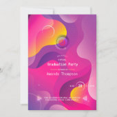 Bright Glow Geometric Virtual Graduation Party 招待状 (正面)