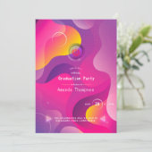 Bright Glow Geometric Virtual Graduation Party 招待状 (スタンド正面)