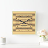 bright gold スクエア壁時計 (ホーム)
