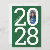 Bright Greenモダン Class Year & Photo Gradation 案内状 (正面)