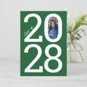 Bright Greenモダン Class Year & Photo Gradation 案内状 (スタンド正面)