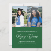 Bright Greenモダン Class Year & Photo Gradation 案内状 (裏面)