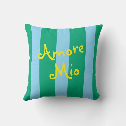 Bright Green and Blue Stripes | Amore Mio クッション (裏面)