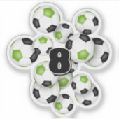 bright green black soccer balls personalized シール (正面)