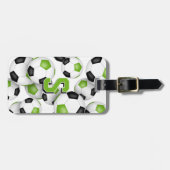 bright green black soccer club colors monogrammed ラゲッジタグ (正面横)