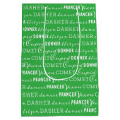 Bright Green Christmas Gift Bag | Santa's Reindeer ミディアムペーパーバッグ (裏面)