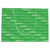 Bright Green Christmas Gift Bag | Santa's Reindeer ラージペーパーバッグ (裏面)