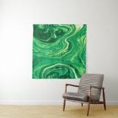 Bright Green Creative Mixed Textile Design. Grunge タペストリー (インサイチュ(横))