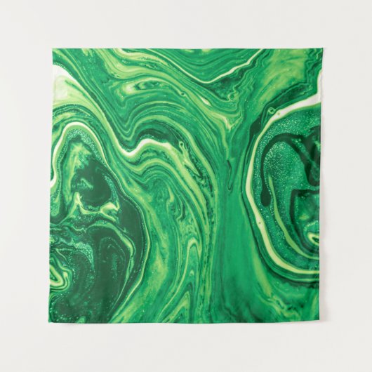 Bright Green Creative Mixed Textile Design. Grunge タペストリー (正面)