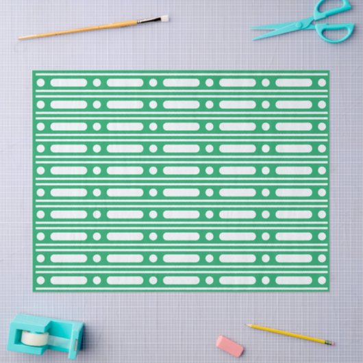 Bright Green Dot Border Decoupage Paper 薄葉紙 (クラフト)
