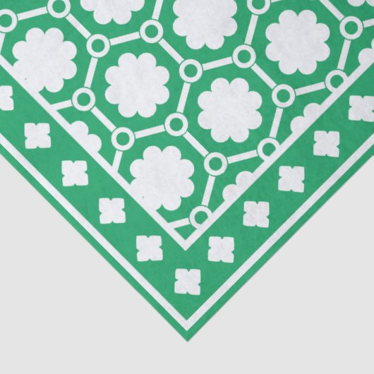 Bright Green Geometric Bone Inlay Decoupage Paper 薄葉紙 (詳細)