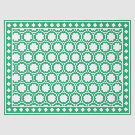 Bright Green Geometric Bone Inlay Decoupage Paper 薄葉紙 (正面)