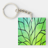 Bright Green Hues Creative Leave Pattern  キーホルダー (正面)