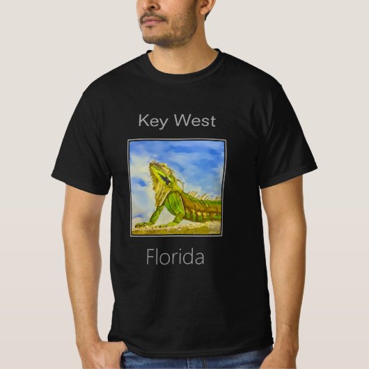 Bright Green Iguana、鍵西、フロリダ Tシャツ (正面)