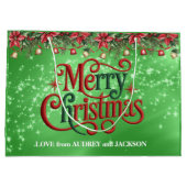 Bright Green Merry Christmas ラージペーパーバッグ (裏面)
