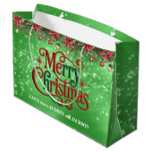 Bright Green Merry Christmas ラージペーパーバッグ (裏面アングル)
