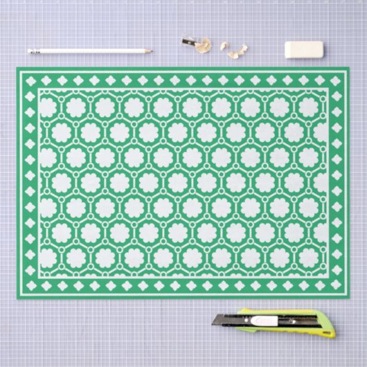 Bright Green Modern Bone Inlay Decoupage Paper 薄葉紙 (クラフト)