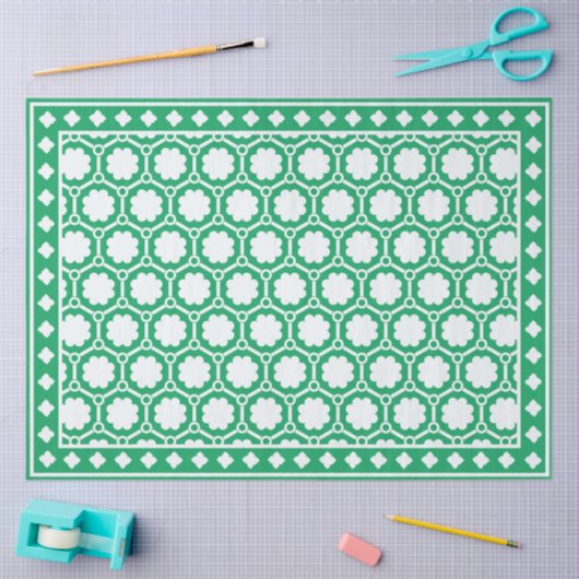 Bright Green Modern Bone Inlay Decoupage Paper 薄葉紙 (クラフト)