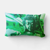 Bright Green Ombre Buddha Meditation Zen ランバークッション (裏面)