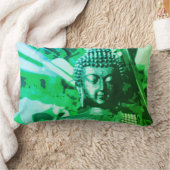 Bright Green Ombre Buddha Meditation Zen ランバークッション (ブランケット)