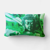 Bright Green Ombre Buddha Meditation Zen ランバークッション (正面)