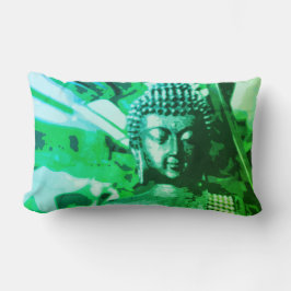 Bright Green Ombre Buddha Meditation Zen ランバークッション