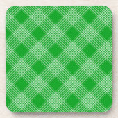 Bright Green Plaid Checked Pattern コースター (正面)