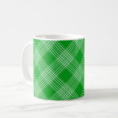 Bright Green Plaid Checked Pattern コーヒーマグカップ (正面左)