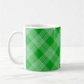 Bright Green Plaid Checked Pattern コーヒーマグカップ (左)