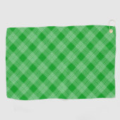Bright Green Plaid Checked Pattern ゴルフタオル (横)
